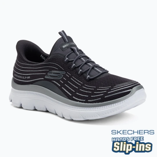 Zdjęcie produktu Buty damskie SKECHERS Summits Plus Soft Luster charcoal/silver Szary