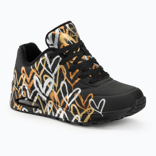 Zdjęcie produktu Buty damskie SKECHERS JGoldcrown Uno Metallic Love black / metallic