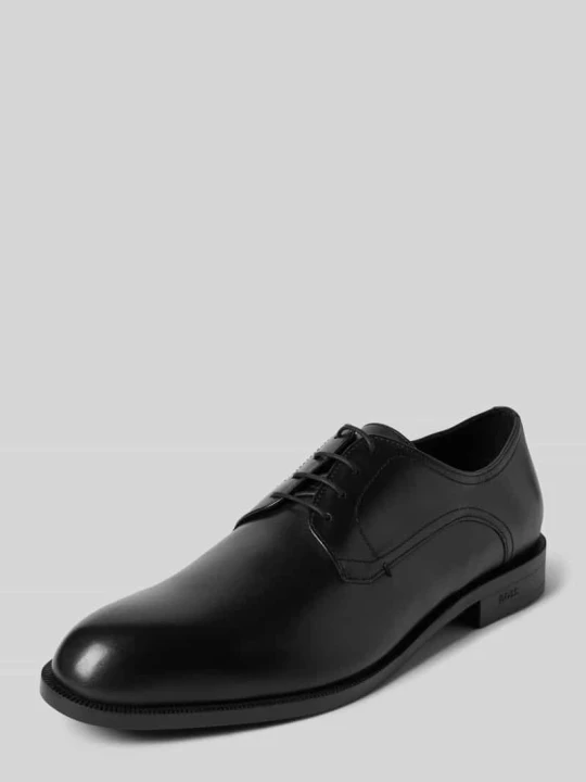 Zdjęcie produktu Buty derby skórzane z detalami z logo model ‘Tayil’ Boss Czarny