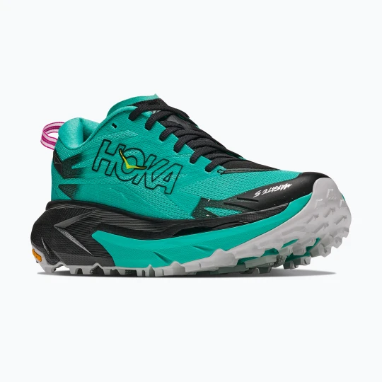 Zdjęcie produktu Buty do biegania damskie HOKA Mafate 5 black / electric aqua Niebieski