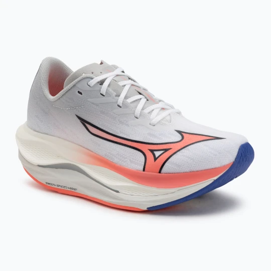 Zdjęcie produktu Buty do biegania damskie Mizuno Wave Rebellion Flash 3 white/striking coral/iris bloom