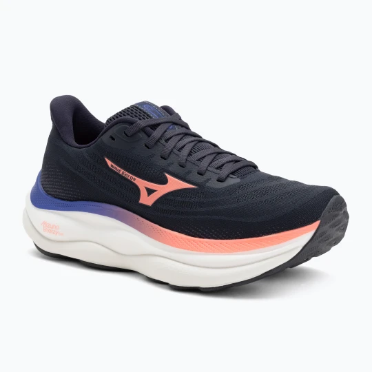 Zdjęcie produktu Buty do biegania damskie Mizuno Wave Sky 9 odyssey gray / striking coral / iris bloom Szary