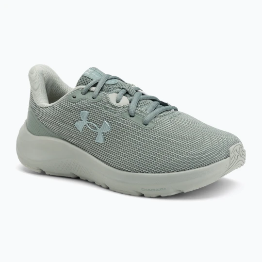 Zdjęcie produktu Buty do biegania damskie Under Armour Charged Pursuit 4 silica green / silica green / metallic silica