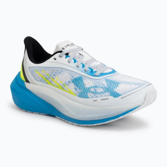 Zdjęcie produktu Buty do biegania damskie Under Armour Velociti Distance white/orange bloc/metallic silver
