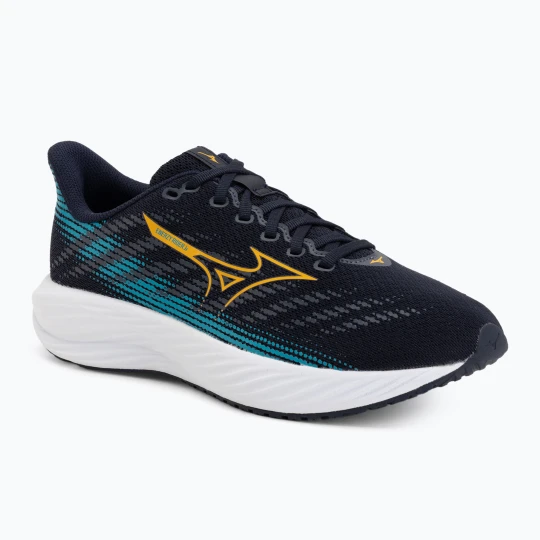 Zdjęcie produktu Buty do biegania dziecięce Mizuno Enerzy Rider Jr baritone blue/citrus/capri breeze Czarny