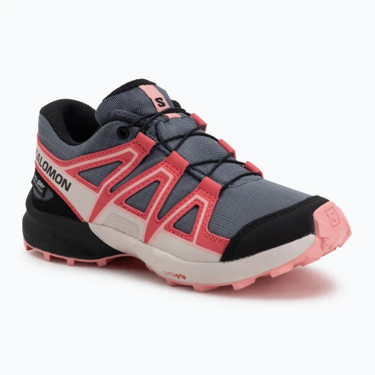 Zdjęcie produktu Buty do biegania dziecięce Salomon Speedcross Waterproof grisaille/hushed violet/rouge red Szary