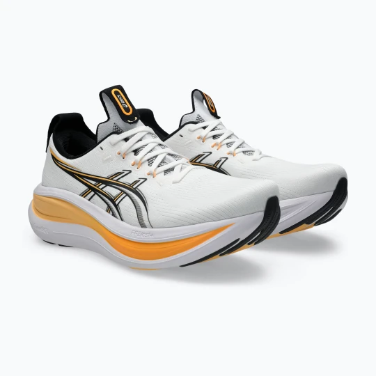 Zdjęcie produktu Buty do biegania męskie ASICS Gel-Nimbus 28 white / stadium orange