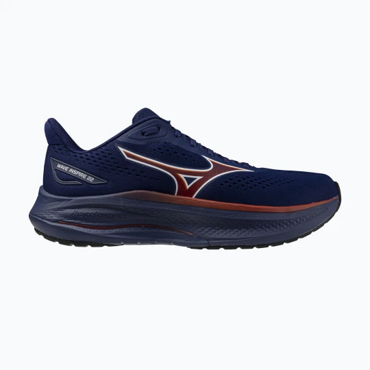 Zdjęcie produktu Buty do biegania męskie Mizuno Wave Inspire 22 beacon blue / tomato puree / firecracker Granatowy