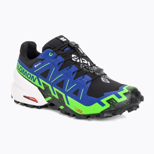 Zdjęcie produktu Buty do biegania męskie Salomon Spikecross 6 GTX black / surf the web / green gecko