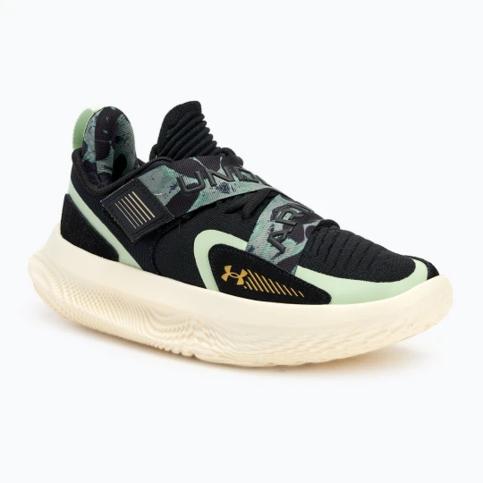 Zdjęcie produktu Buty do koszykówki Under Armour Flow Futr X 4 Camo black/retro green/metallic gold