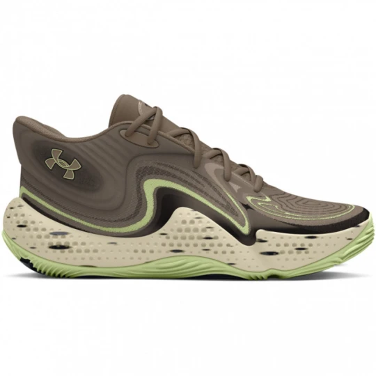 Zdjęcie produktu Buty do koszykówki uniseks Under Armour UA Spawn 6 Mid Camo - olikwowe / khaki