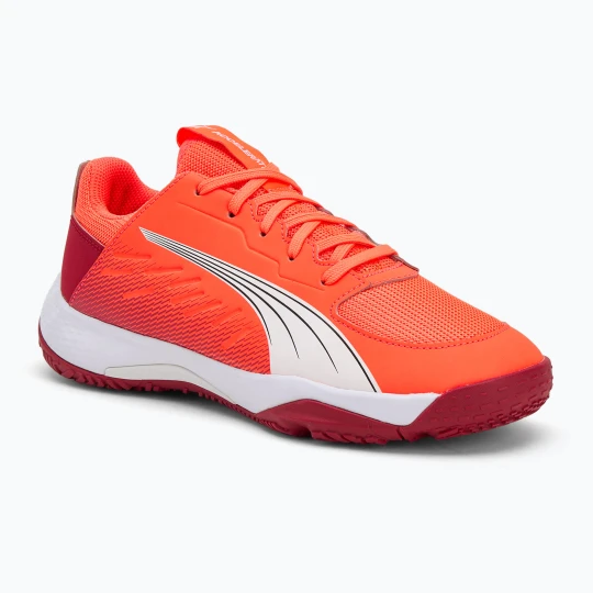 Zdjęcie produktu Buty do piłki ręcznej dziecięce PUMA Accelerate Jr glowing red / white / dark crimson / black