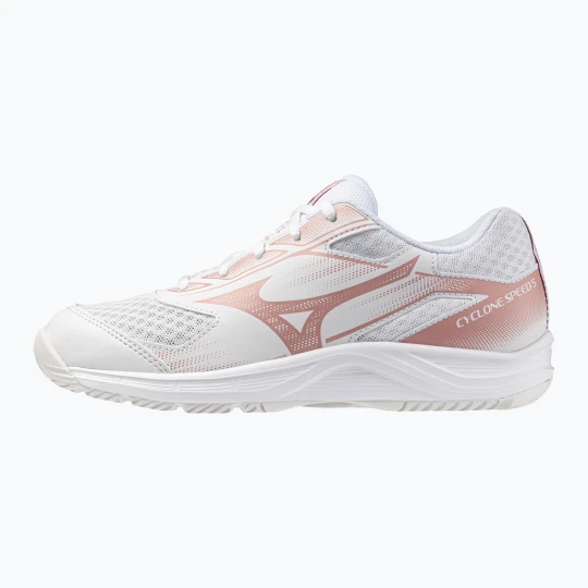 Zdjęcie produktu Buty do siatkówki damskie Mizuno Cyclone Speed 5 white/rose elegance/lava falls
