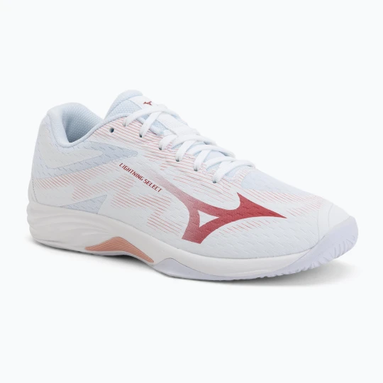 Zdjęcie produktu Buty do siatkówki damskie Mizuno Lightning Select white/rose elegance/lava falls