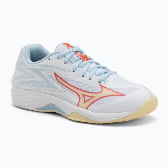Zdjęcie produktu Buty do siatkówki damskie Mizuno Thunder Blade Z white / calypso coral / pale banan