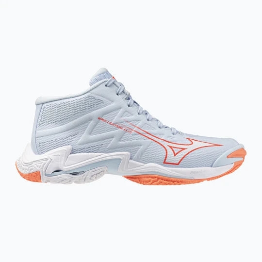 Zdjęcie produktu Buty do siatkówki damskie Mizuno Wave Lightning Elite Mid blue finch / whitelava orange