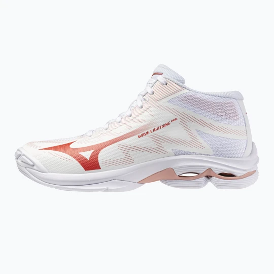 Zdjęcie produktu Buty do siatkówki damskie Mizuno Wave Lightning Pro Mid white/rose elegance/lava falls
