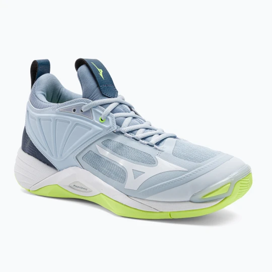 Zdjęcie produktu Buty do siatkówki damskie Mizuno Wave Momentum 2 heather/white/neo lime Niebieski