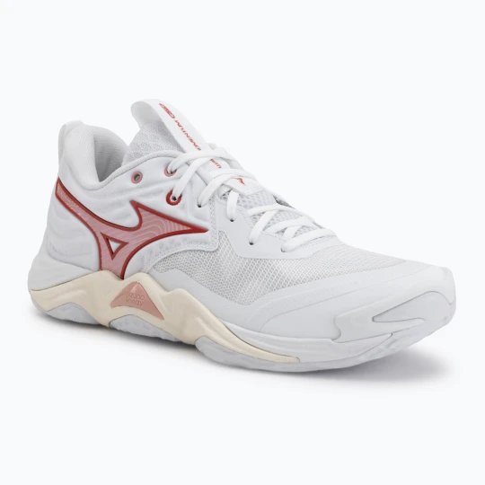 Zdjęcie produktu Buty do siatkówki damskie Mizuno Wave Momentum Elite white / rose elegance / lava falls