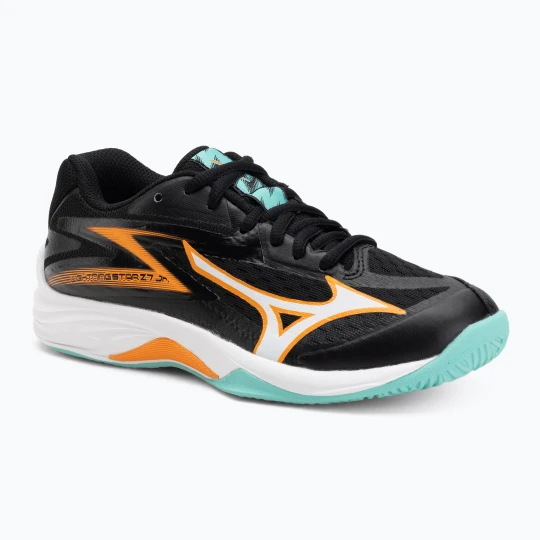 Zdjęcie produktu Buty do siatkówki dziecięce Mizuno Lightning Star Z7 black / tangelo / ice green
