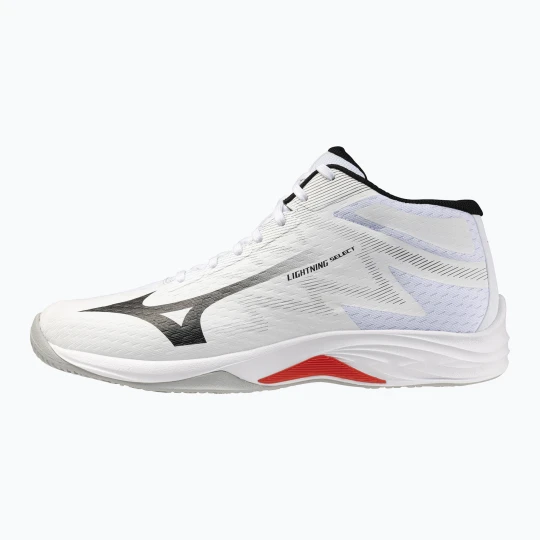Zdjęcie produktu Buty do siatkówki Mizuno Lightning Select Mid white / black / fiery red