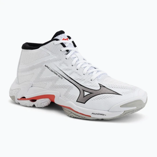 Zdjęcie produktu Buty do siatkówki Mizuno Wave Lightning Elite Mid white / black / fiery red