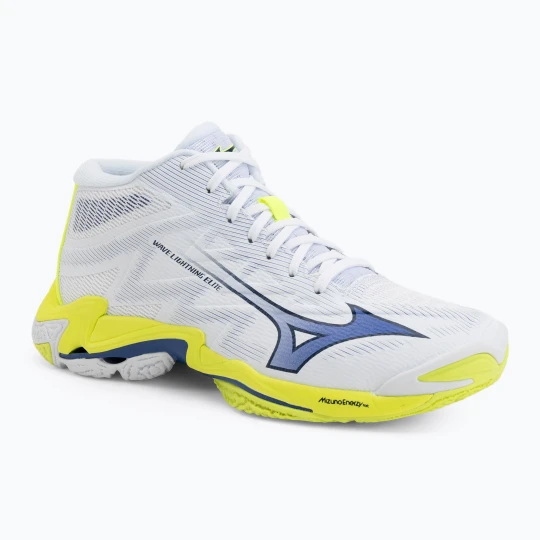 Zdjęcie produktu Buty do siatkówki Mizuno Wave Lightning Elite Mid white / lighting yellow / dazzling blue