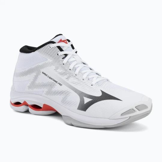 Zdjęcie produktu Buty do siatkówki Mizuno Wave Lightning Pro Mid white/black/fiery red