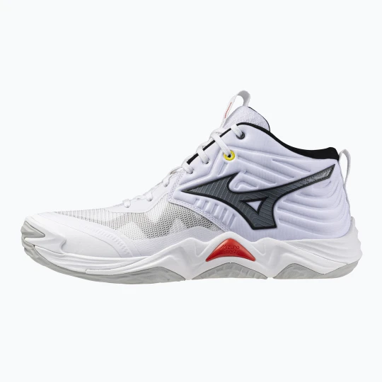 Zdjęcie produktu Buty do siatkówki Mizuno Wave Momentum Elite Mid white / black / fiery red