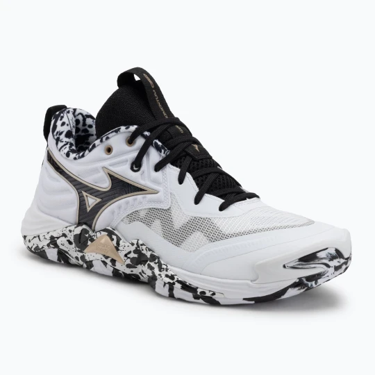 Zdjęcie produktu Buty do siatkówki Mizuno Wave Momentum Elite white/black/ge gold