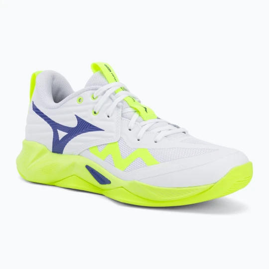 Zdjęcie produktu Buty do siatkówki Mizuno Wave Momentum Pro white / lightning yellow / dazzling blue