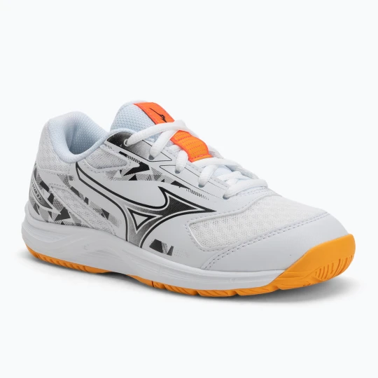Zdjęcie produktu Buty dziecięce Mizuno Stealth Star 3 white / fiery coral 2 / citrus