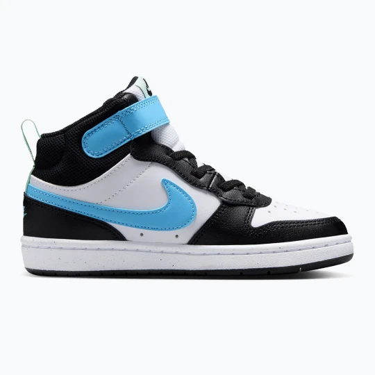 Zdjęcie produktu Buty dziecięce Nike Court Borough Mid 2 white / black / arctic green / football blue