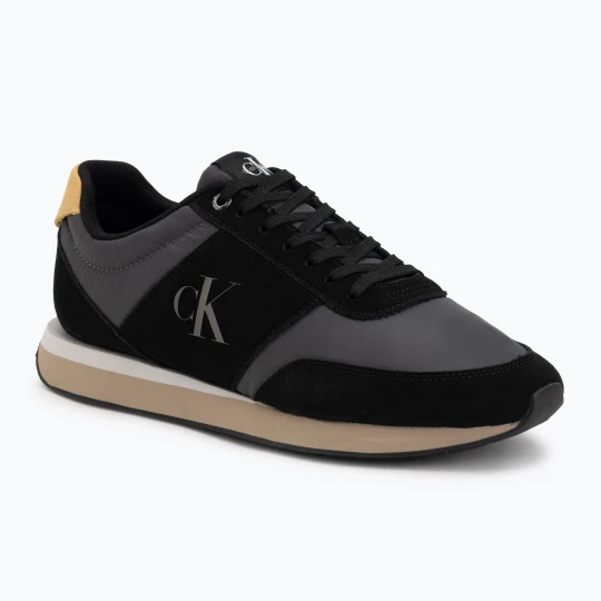 Zdjęcie produktu Buty męskie Calvin Klein HM0HM02212 Retro Runner Bans Leather Suede black / iron gate / amber gold