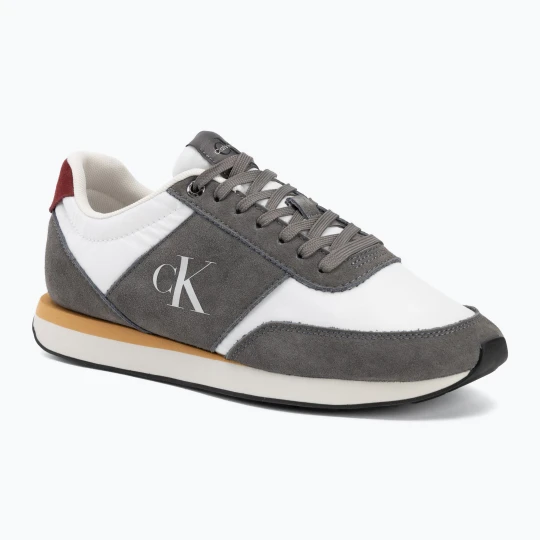 Zdjęcie produktu Buty męskie Calvin Klein HM0HM02212 Retro Runner Bans Leather Suede granite gray / white / rhubarb Szary