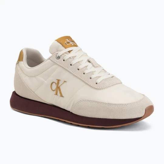 Zdjęcie produktu Buty męskie Calvin Klein YM0YM01361 Retro Runner Ess Mix Mat white swan / tofu / amber gold Beżowy