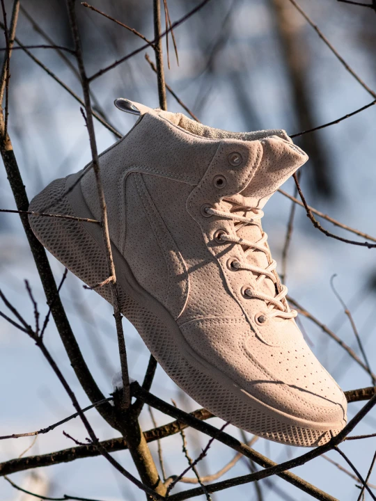 Zdjęcie produktu Buty męskie sneakersy wysokie - beżowe V1 Ombre Clothing