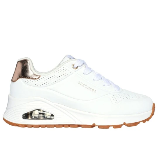 Zdjęcie produktu Buty młodzieżowe Skechers Uno Gen 1 Shimmer Away 310545LWHT - białe