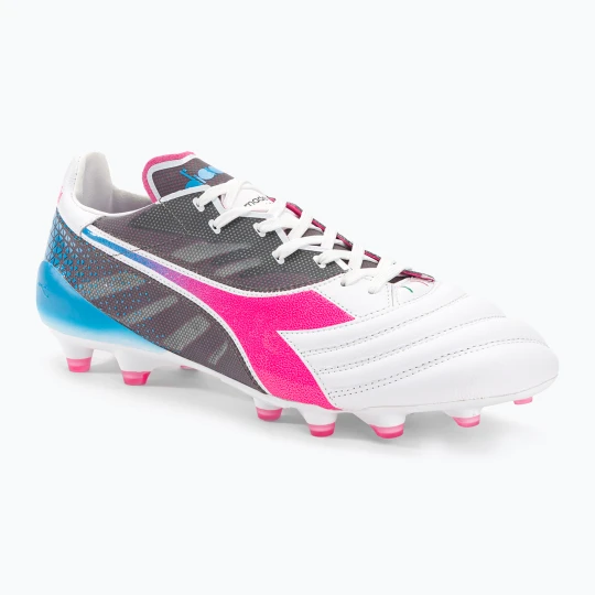Zdjęcie produktu Buty piłkarskie męskie Diadora Brasil Elite Veloce GR ITA LPX white / pink fluo / blue fluo