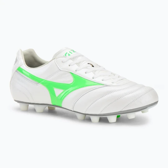 Zdjęcie produktu Buty piłkarskie męskie Mizuno Morelia II Elite Md white / neon green / galaxy silver