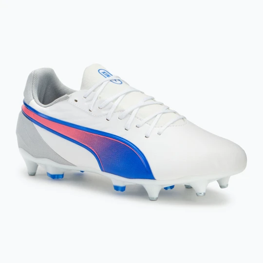 Zdjęcie produktu Buty piłkarskie męskie PUMA King Match MxSG puma white/bluemazing/flat light grey/sunset glow