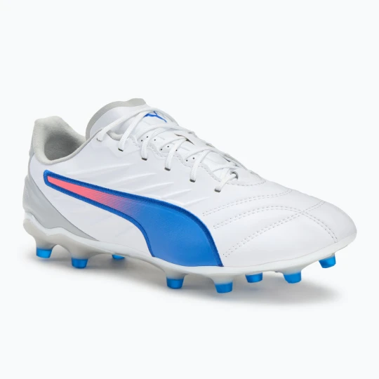 Zdjęcie produktu Buty piłkarskie męskie PUMA King Pro FG / AG puma white / bluemazing / flat light grey / sunset glow
