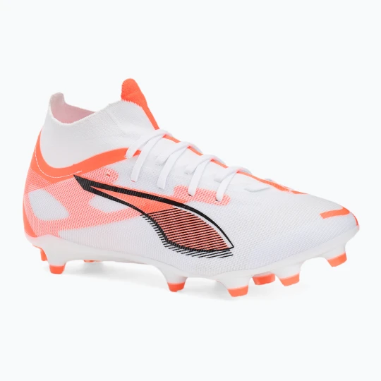 Zdjęcie produktu Buty piłkarskie męskie PUMA Ultra 5 Match+ FG/AG puma white/puma black/glowing red