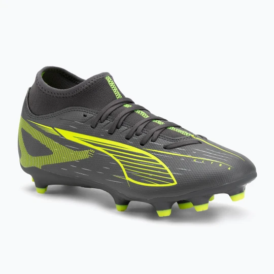 Zdjęcie produktu Buty piłkarskie męskie PUMA Ultra 5 Play+ FG / AG matte aged silver / yellow alert / puma aged silver