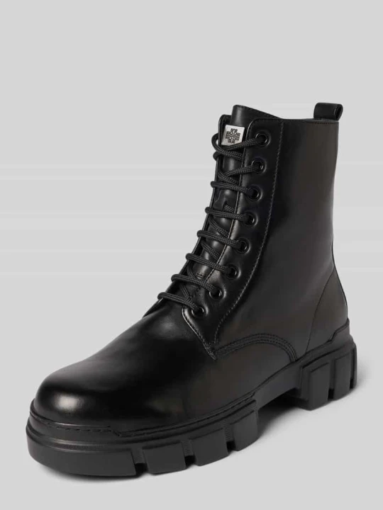 Zdjęcie produktu Buty skórzane z aplikacją z logo HÖGL Czarny