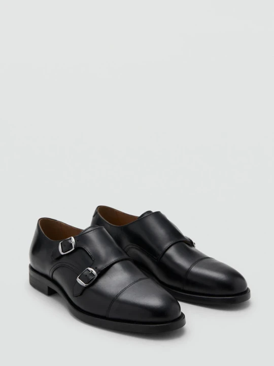 Zdjęcie produktu Buty skórzane z dwiema sprzączkami czarny - Mężczyzna - - MANGO MAN