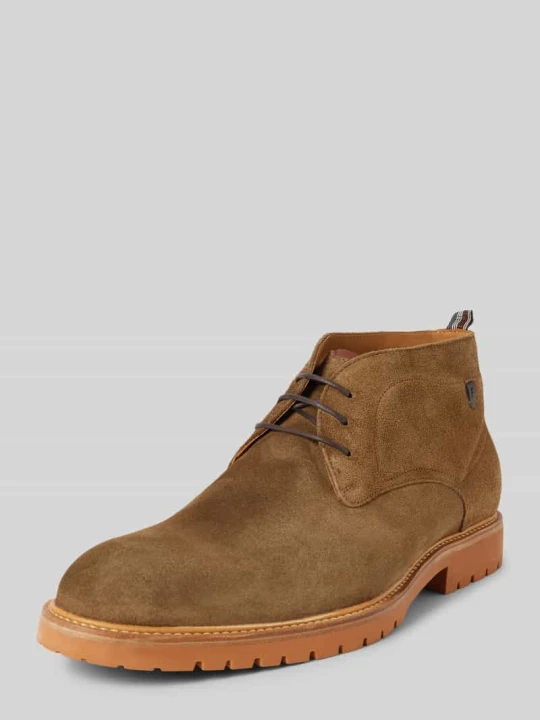Zdjęcie produktu Buty skórzane z naszywką z logo model ‘De Karper’ Floris Van Bommel Oliwkowy