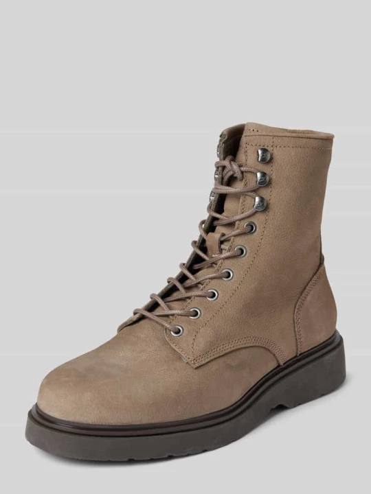 Zdjęcie produktu Buty skórzane z zapięciem na zamek błyskawiczny model ‘LACE UP’ Calvin Klein Beżowy