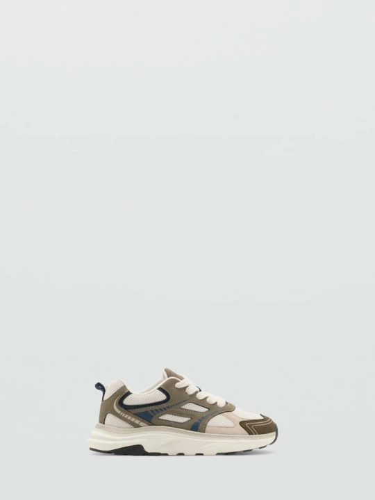 Zdjęcie produktu Buty sportowe sznurowane ze wstawkami khaki - Dzieci - MANGO KIDS