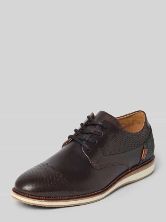 Zdjęcie produktu Buty sznurowane z naturalnej skóry Bullboxer Ciemnobrązowy